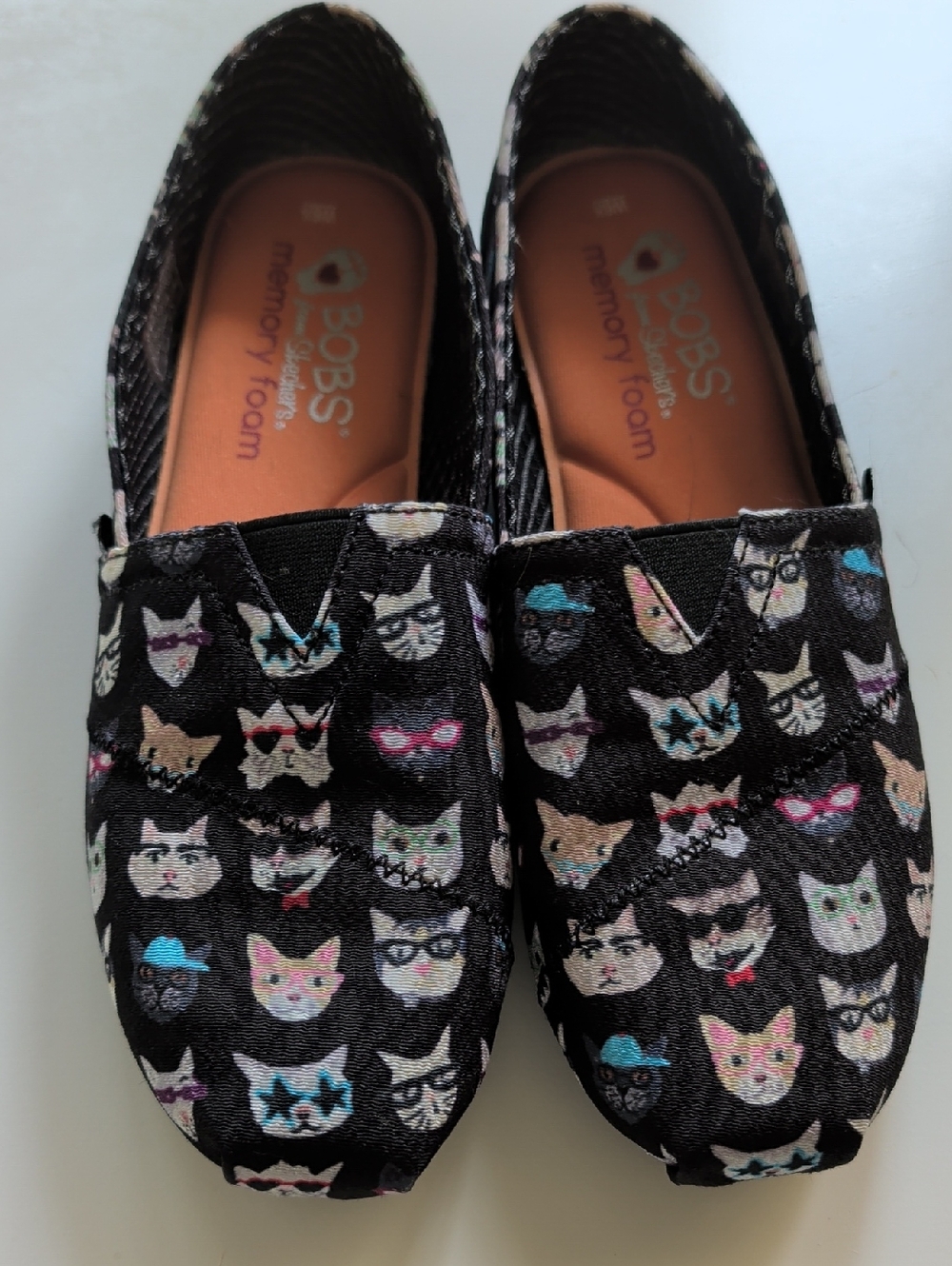 Skechers BOBS Slip-On Kitty Smarts Flats with Memory Foam Insole